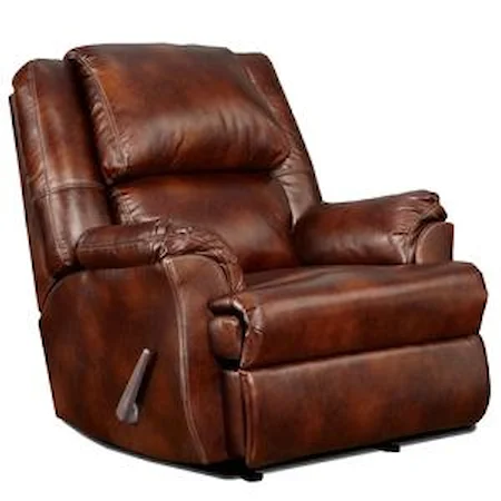 Handle-Operated Imitation Leather Recliner